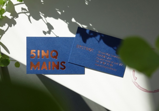 Restaurant Cinq Mains Identité logo et carte de visite