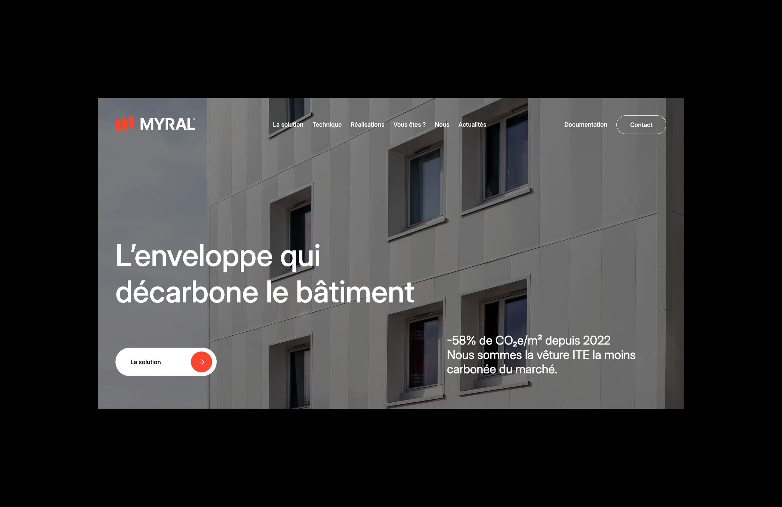 Myral site web desktop accueil