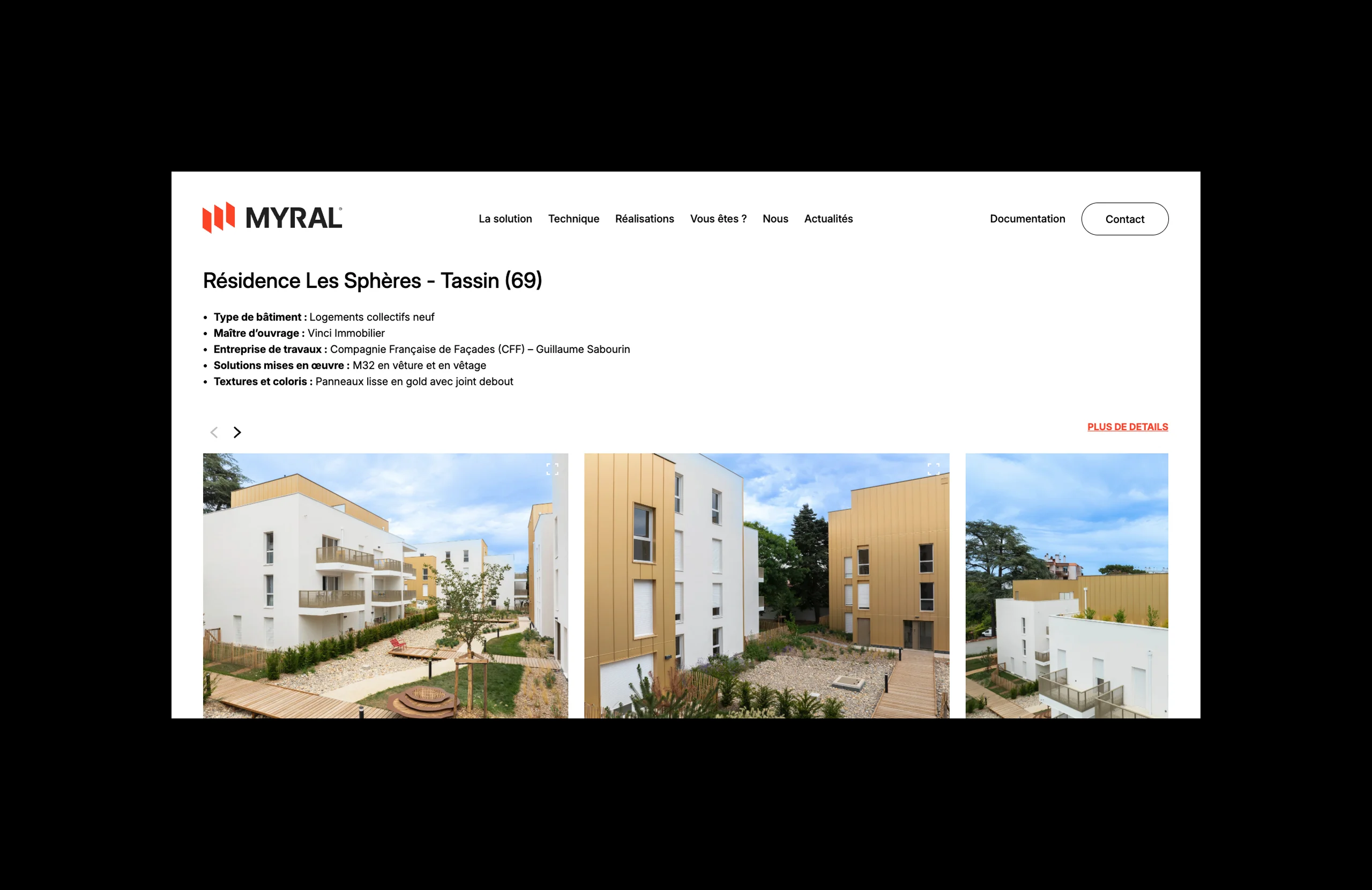 Myral site web fiche projet