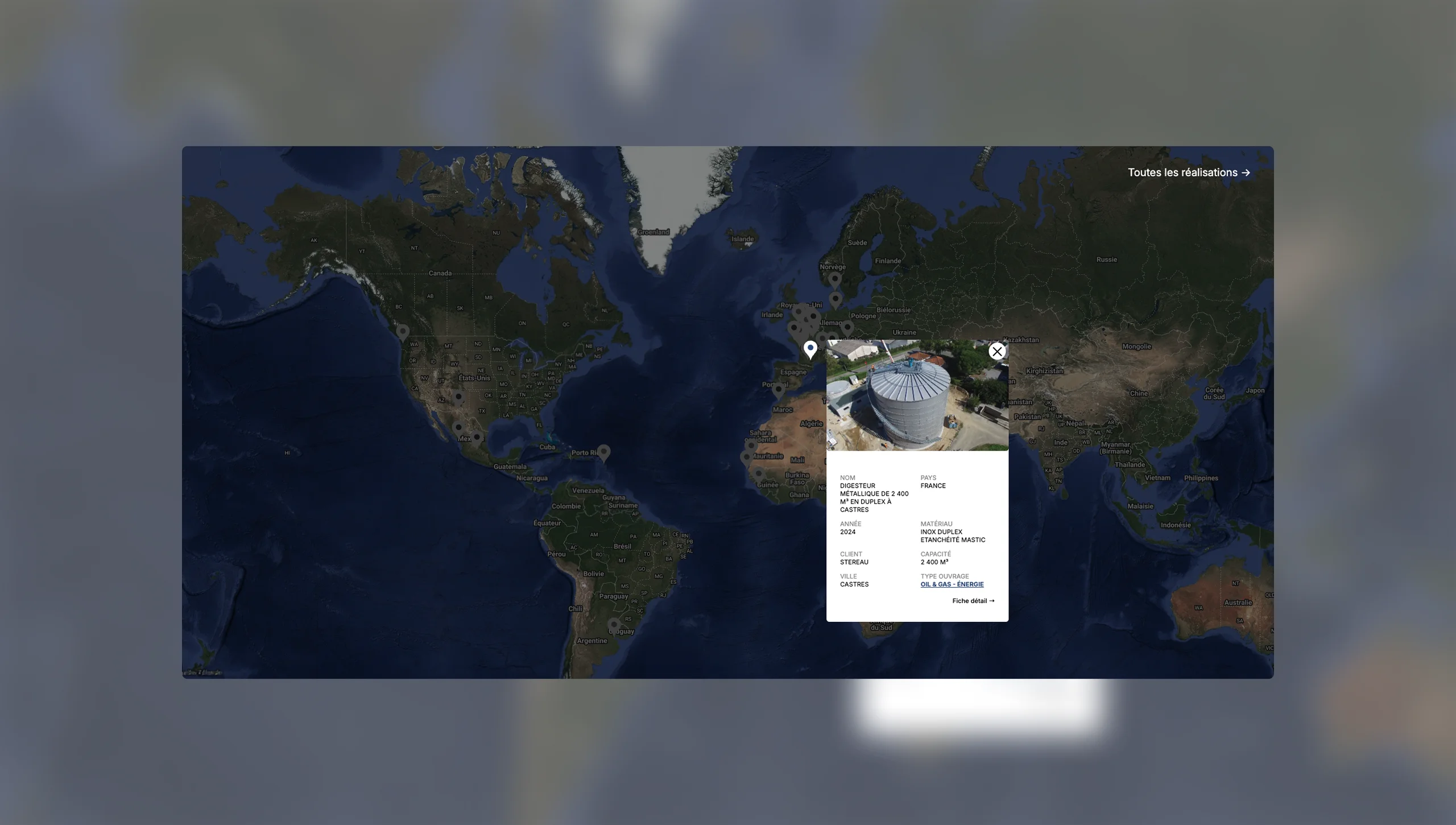 map projets site web Apro Industrie