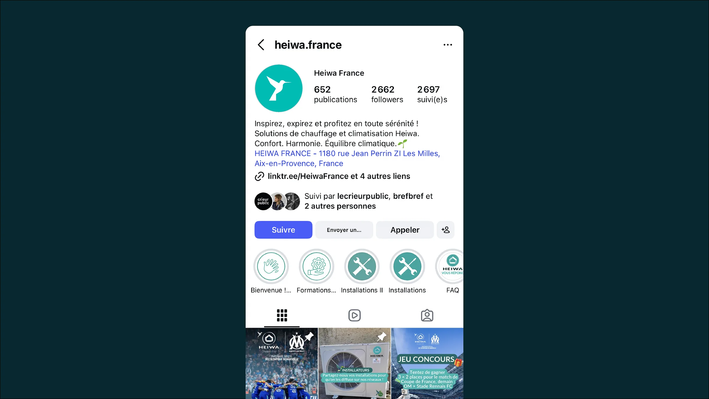 Heiwa réseaux sociaux